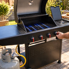 Encendido de parrilla a gas con cilindro, regulador y flexible certificados